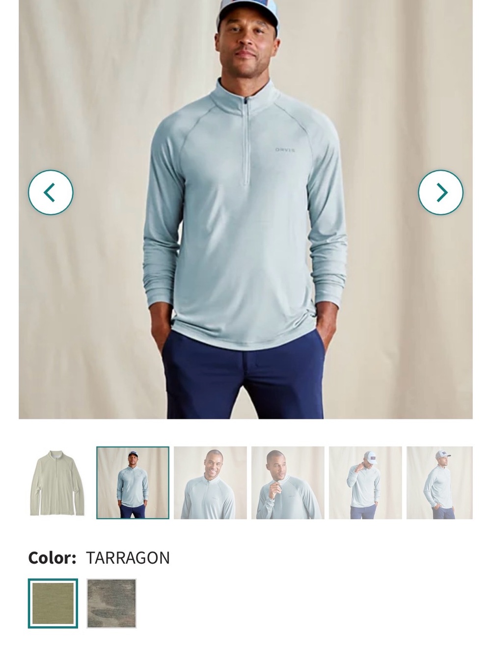 Orvis Lightweight Top — Seafoam Green — DriCast™ 1/4-Zip